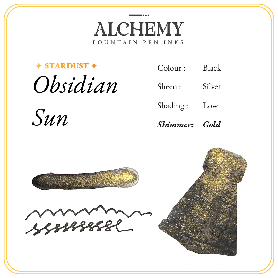 Endless Alchemy Fountain Pen Inks - Obsidian Sun - 45 ML - Stardust