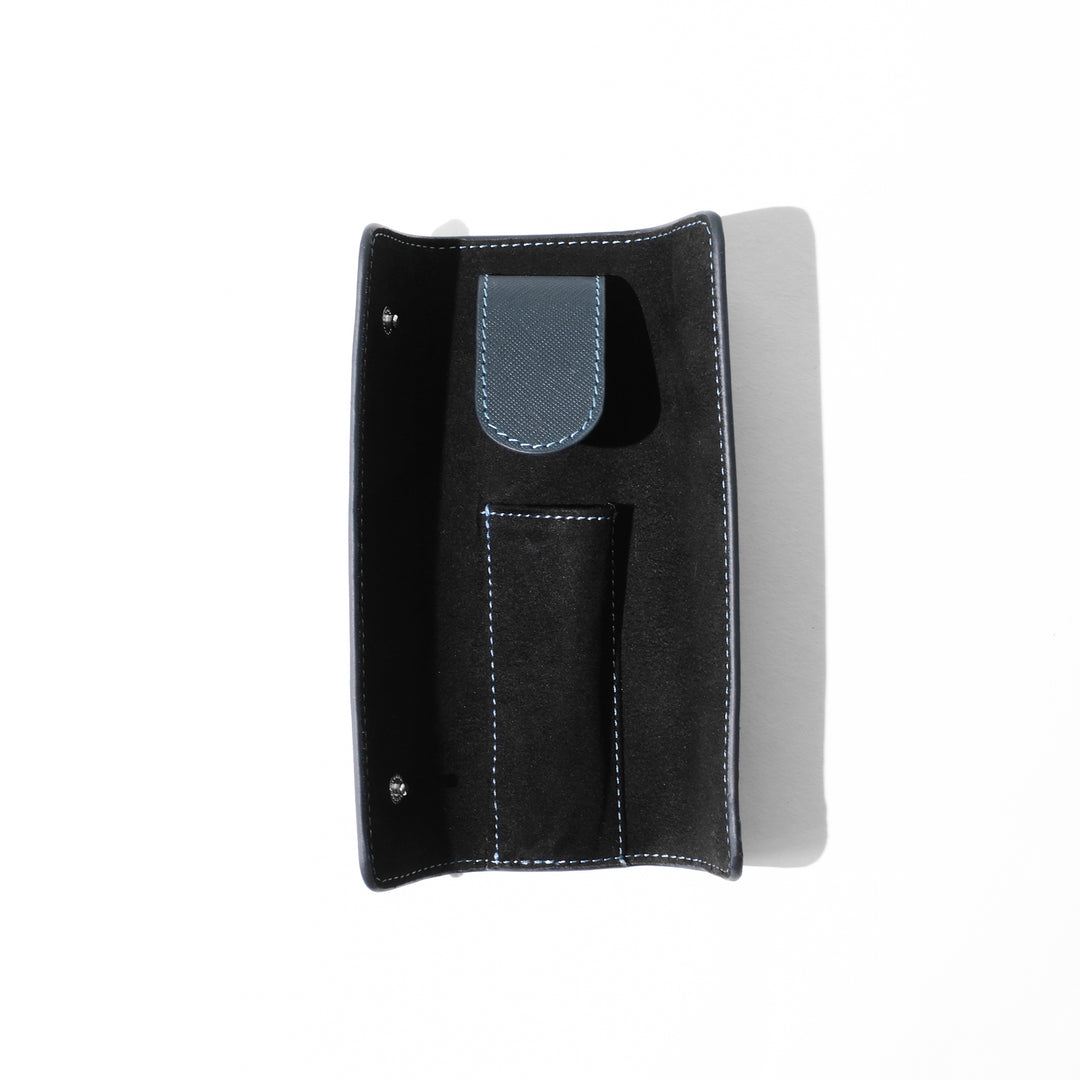 Saffiano 1 Pen Pouch 0000 Blue Open