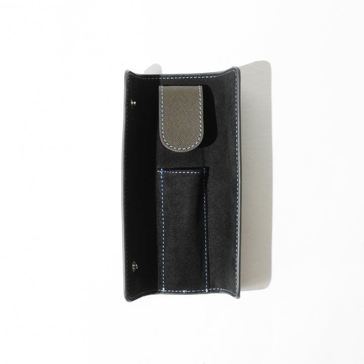 Saffiano 1 Pen Pouch 0001 Green Open