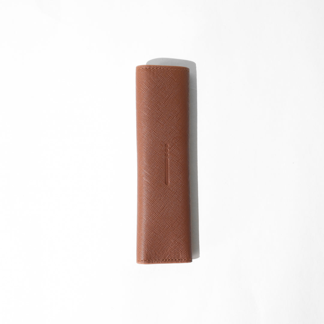 Saffiano 1 Pen Pouch 0010 Brown Back