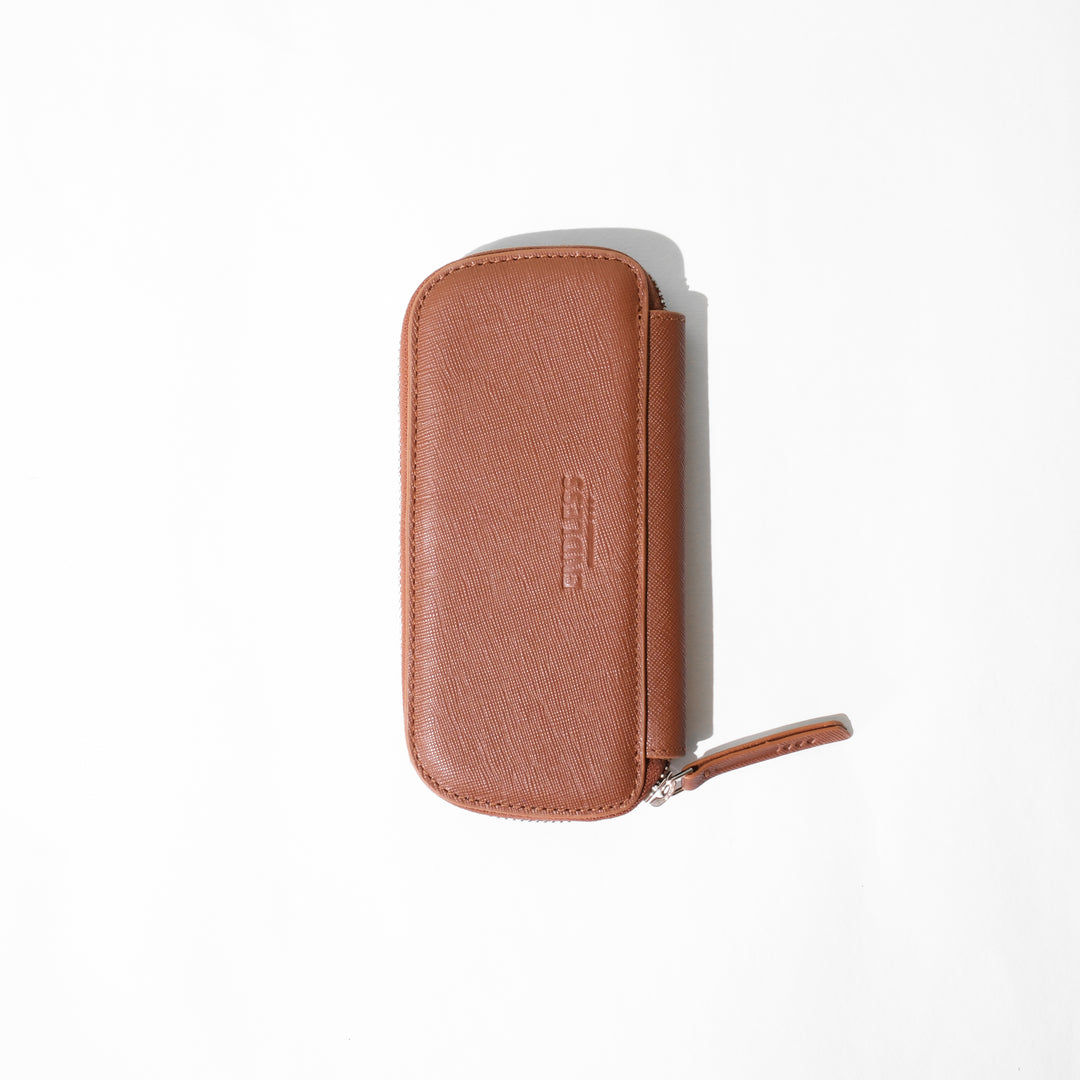 Saffiano 3 Pen Pouch 0005 Brown Back