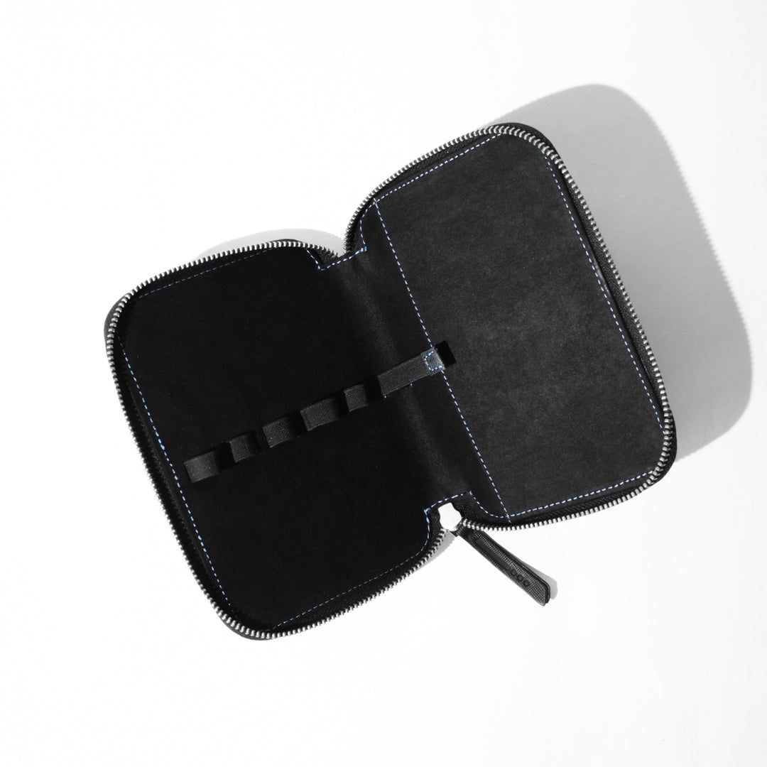 Saffiano 5 Pen Pouch 0003 Black Open