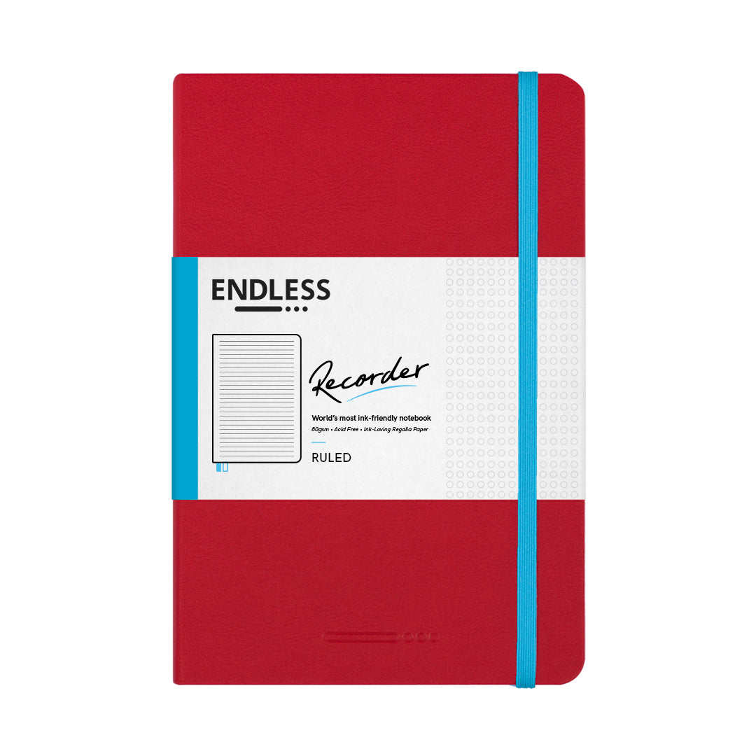 Recorder Notebook - Crimson Sky - Regalia Paper - A5